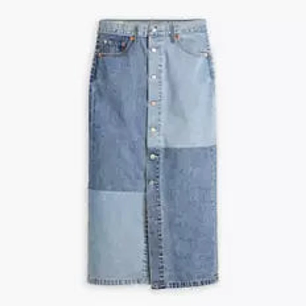 LEVIS: PATCH DENIM MIDI SKIRT