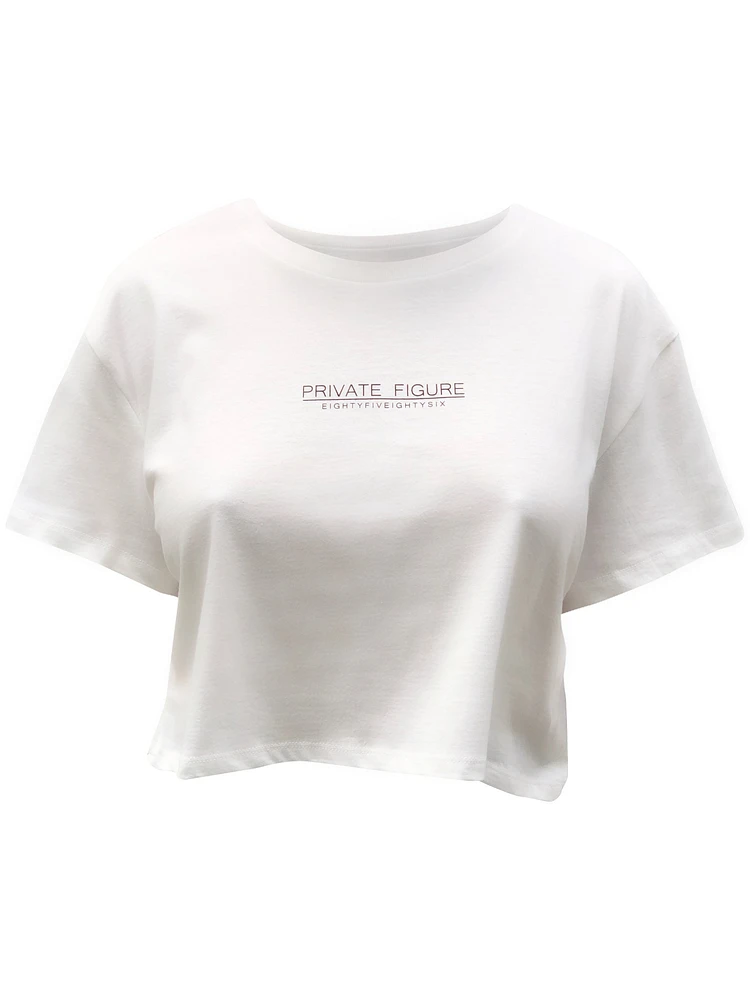 8586: PRIVATE FIGURE SHORT SLEEVE CROP T-SHIRT