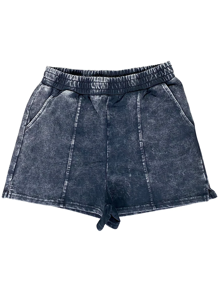 8586: ACID WASH SWEAT SHORTS