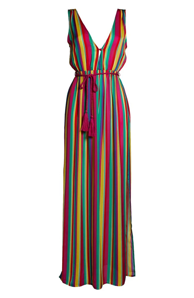 BB DAKOTA: THE RAINBOWS STRIPE MAXI DRESS
