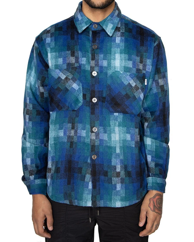 EPTM: HEAVY FLANNEL BLUE BUTTON UP SHIRT