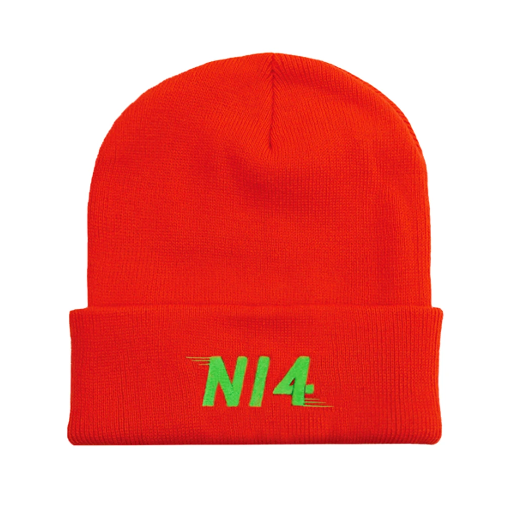 NI4: NEON ORANGE LOGO BEANIE