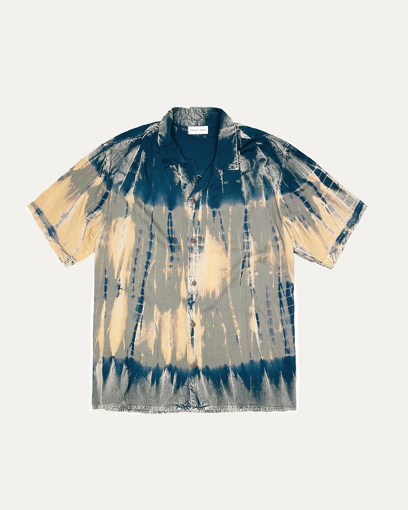 RAGAMAN: TIE DYE S/S WOVEN SHIRT