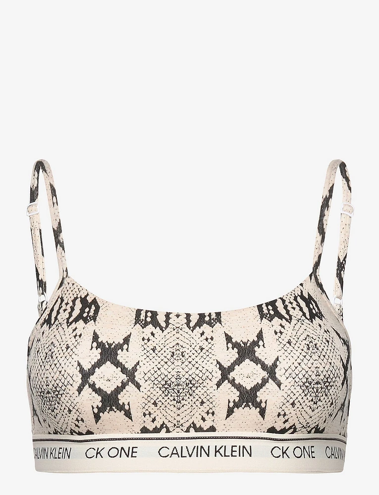 CALVIN KLEIN UNDERWEAR: CK ONE UNLINED BRALETTE SNAKE PRINT