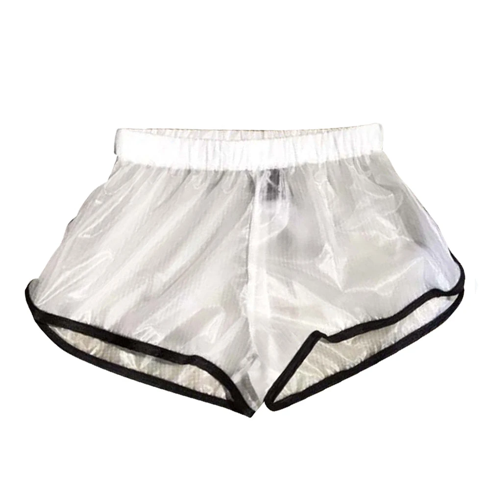ROJAS: BOHO TRANSLUCENT CLEAR SHORTS