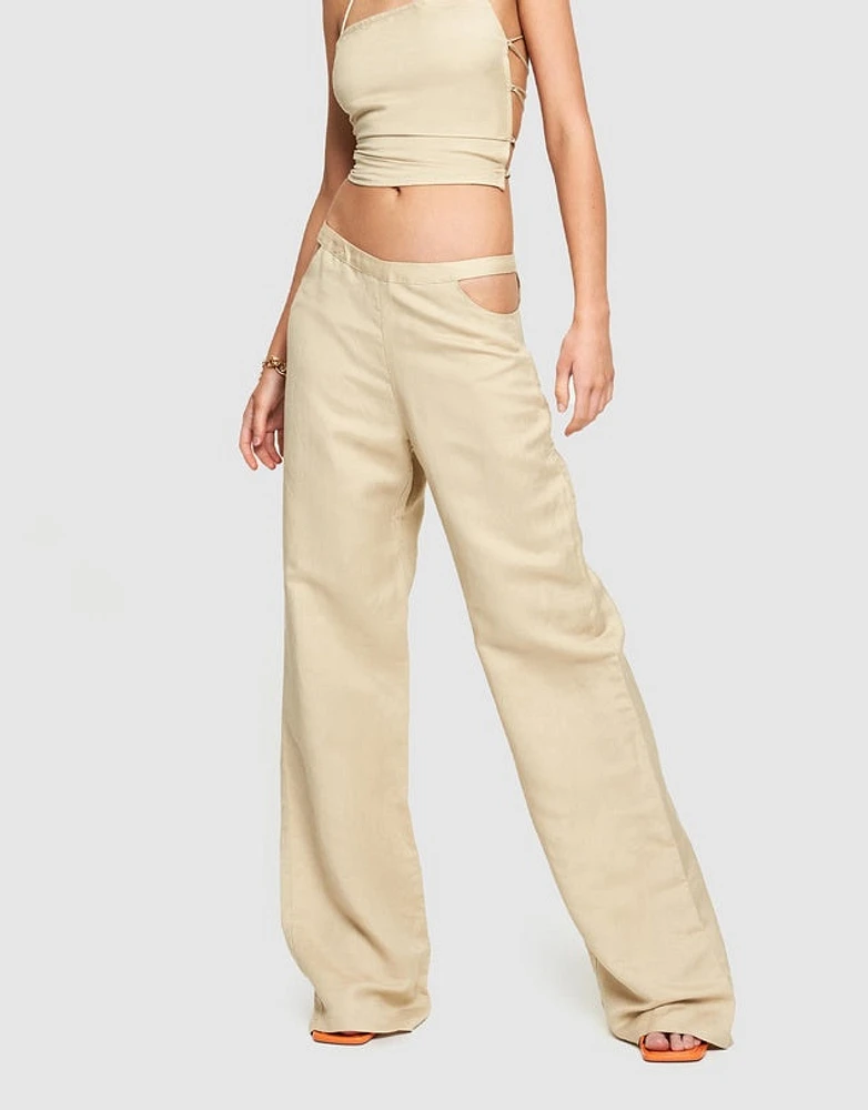 LIONESS: GIZA CUT OUT PANT WHEAT