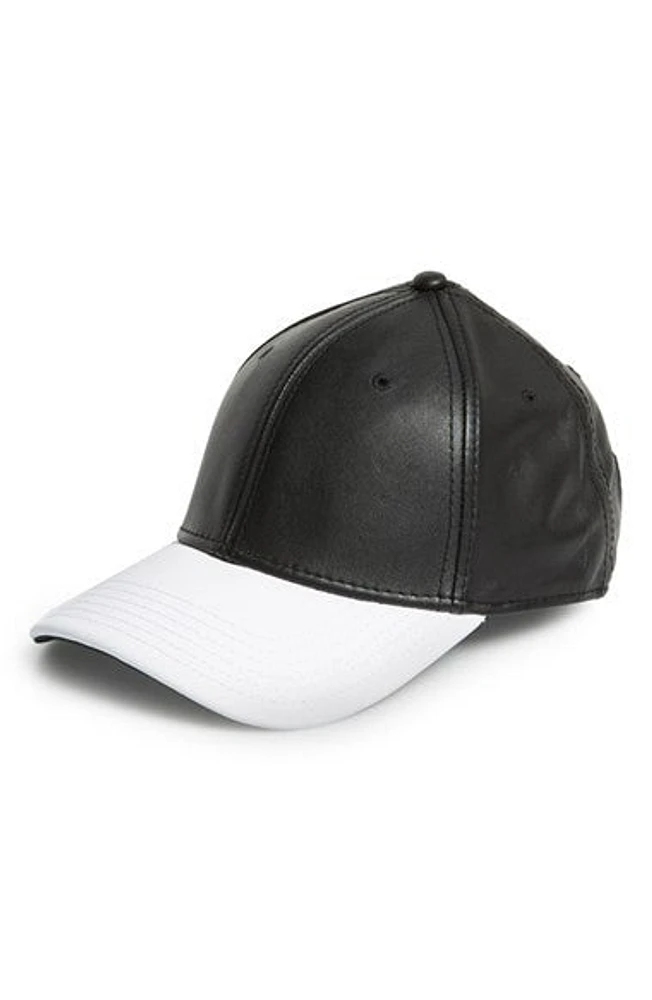 GENTS : BLACK AND WHITE LEATHER HAT