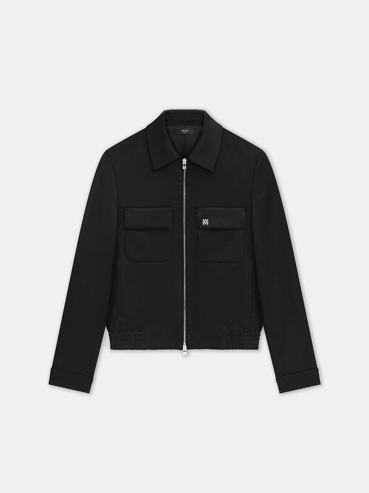 DOUBLE POCKET ZIP BLOUSON-BLACK