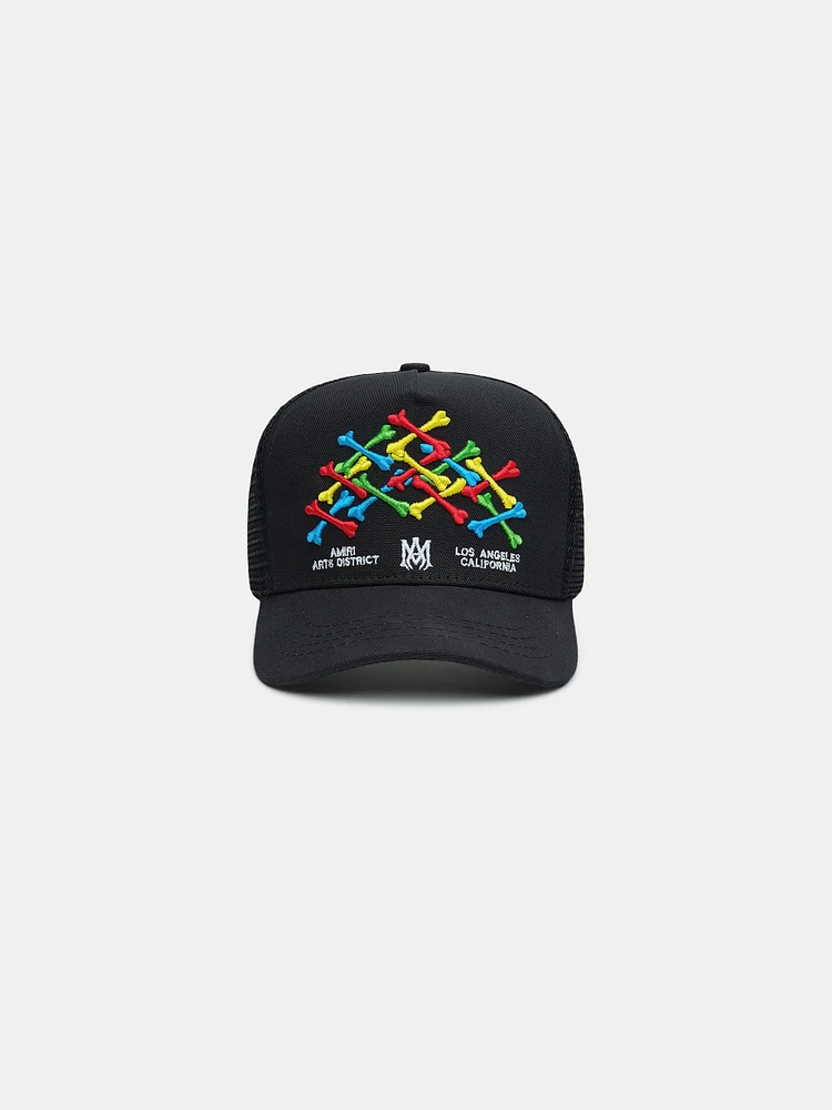 KIDS - KIDS' BONES TRUCKER HAT - Black