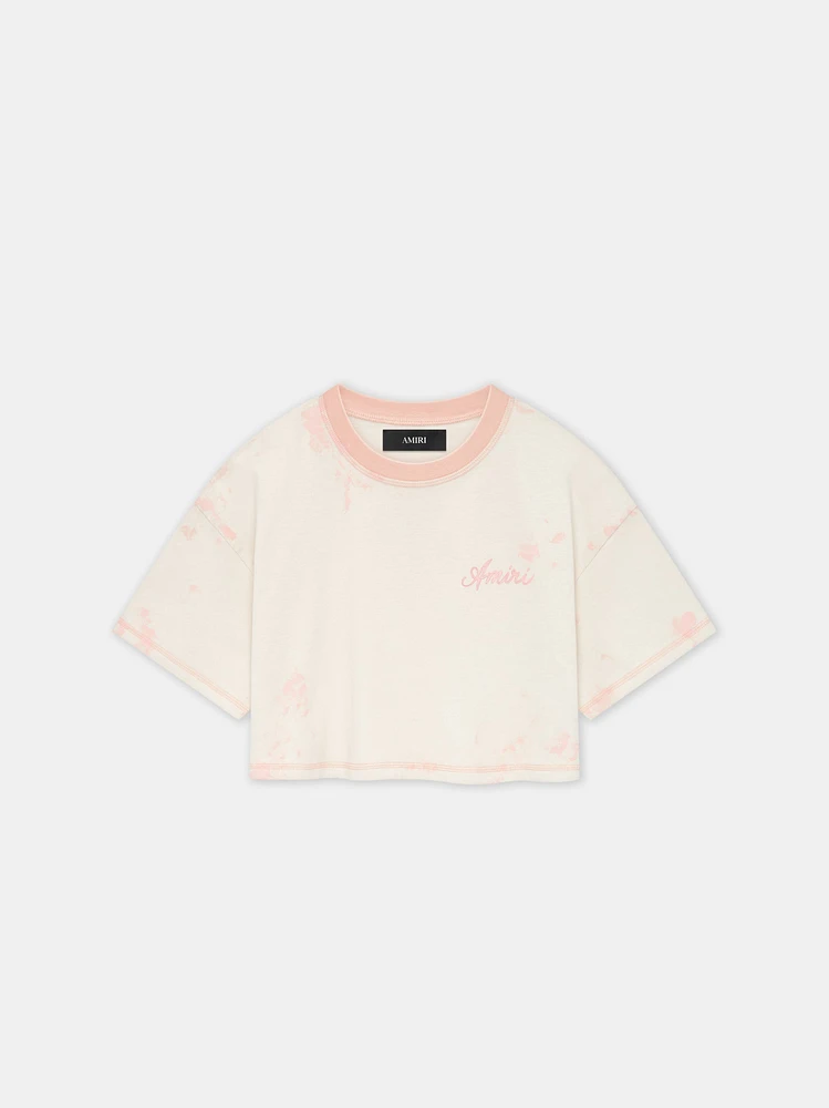WOMEN - WOMEN'S AMIRI SCRIPT CROPPED TEE Malibu Peach
