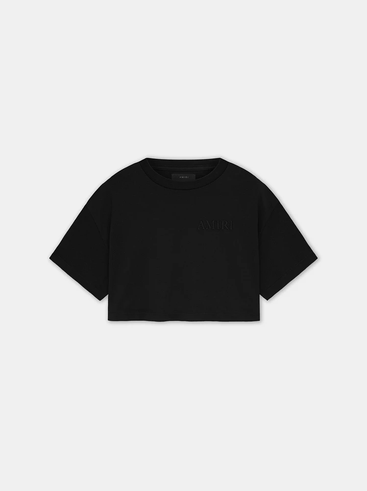 WOMEN - WOMEN'S AMIRI EMBROIDERED CROPPED TEE Black