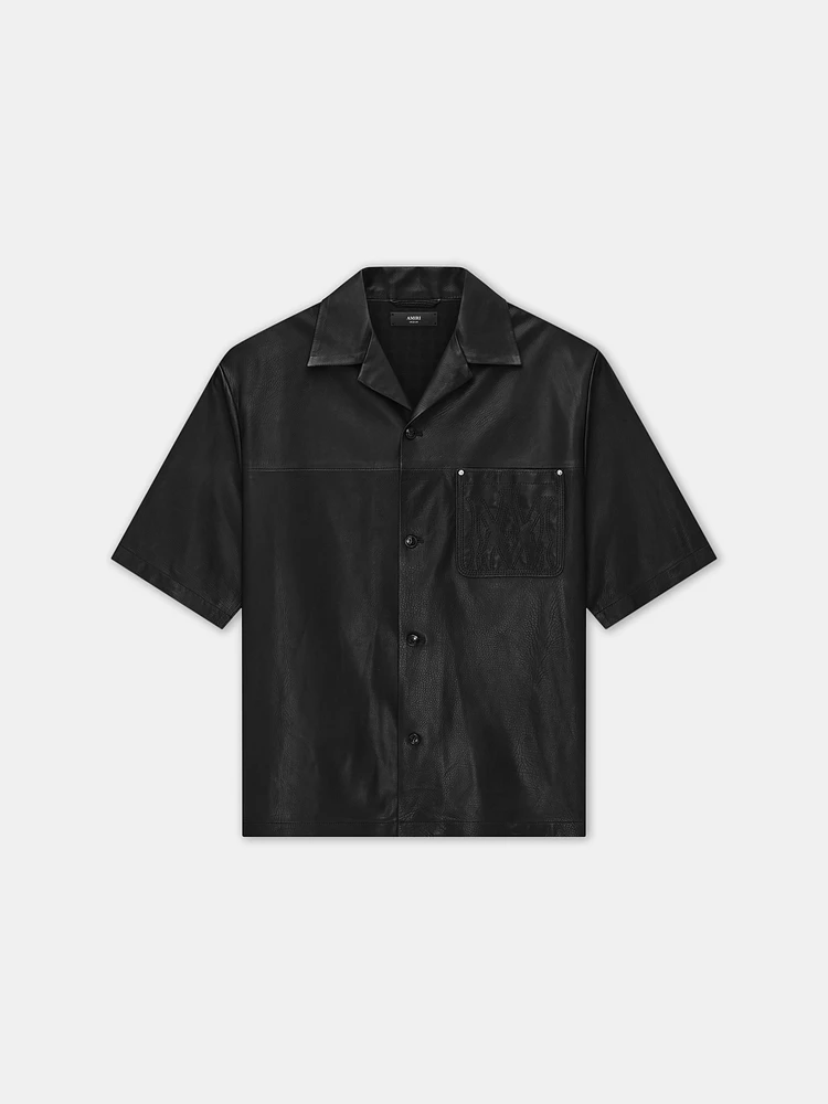 MA LEATHER CAMP SHIRT - Black