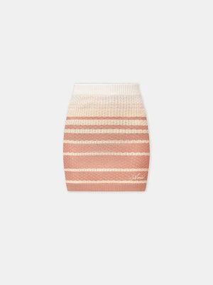 WOMEN - WOMEN'S STRIPE MINI SKIRT Dusk Pink