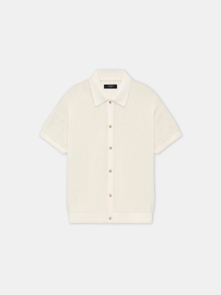 AMIRI CROCHET MESH SHIRT - Ivory
