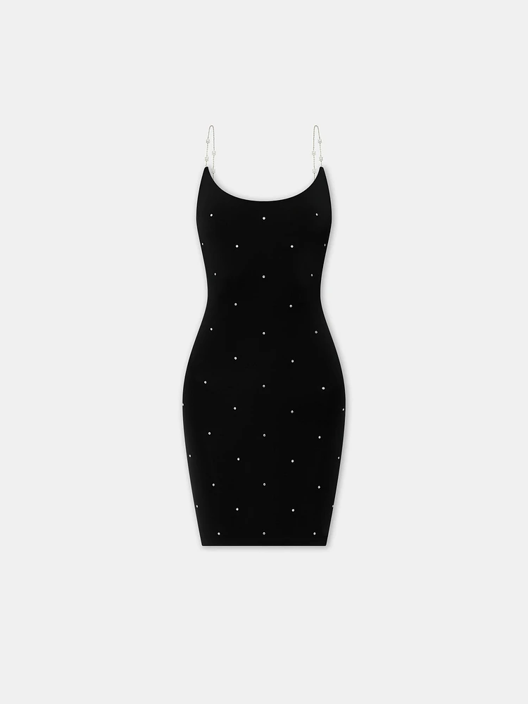 WOMEN - WOMEN'S CRYSTAL MINI DRESS Black