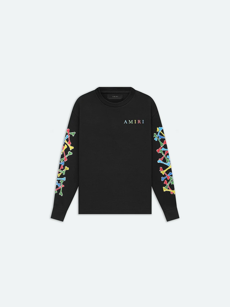 KIDS - AMIRI BONES SCRIBBLE LONG SLEEVE TEE Black
