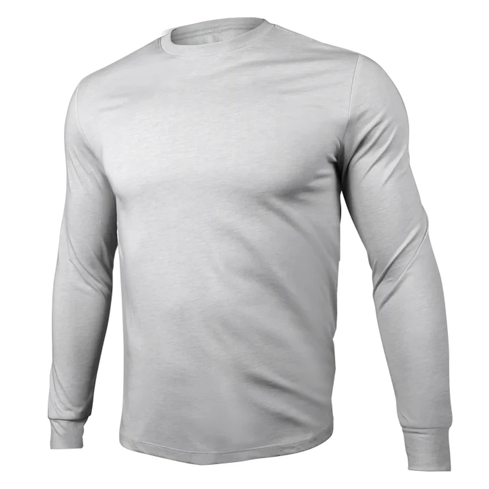 All Day Heathered Grey Long Sleeve Sweater