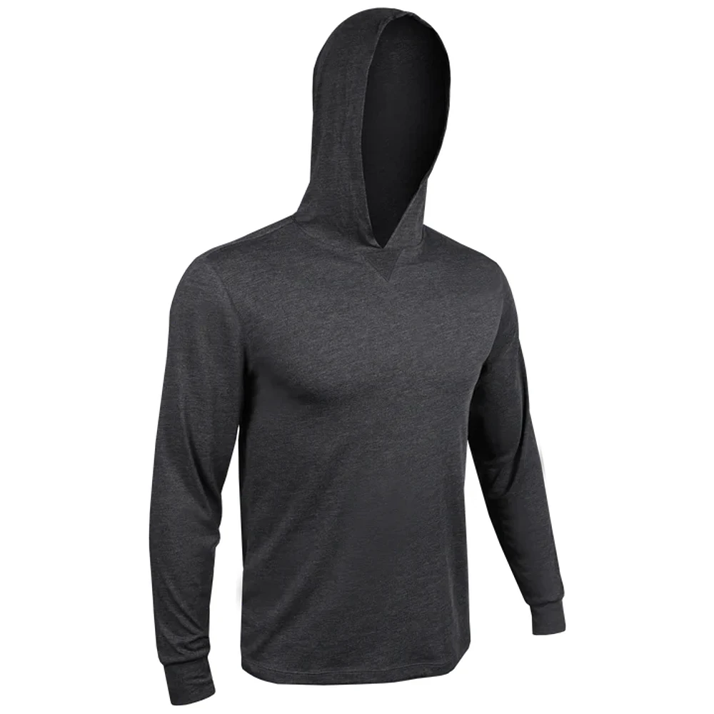 All Day Heathered Charcoal Long Sleeve Hooded Sweatshirt