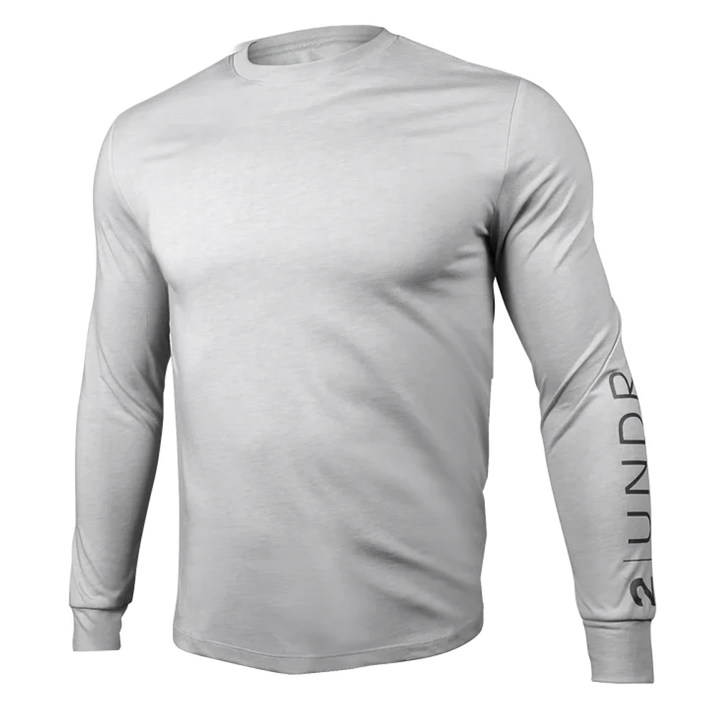 LOGO All Day Heathered Grey Long Sleeve Sweater