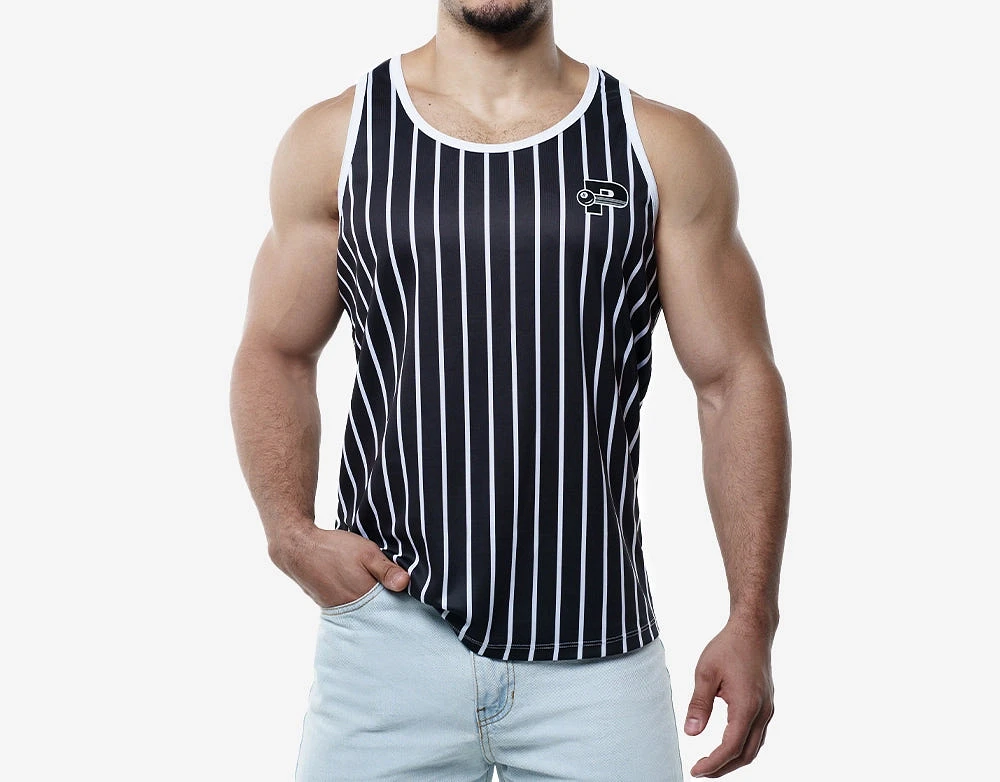 Black Striped Tank Top