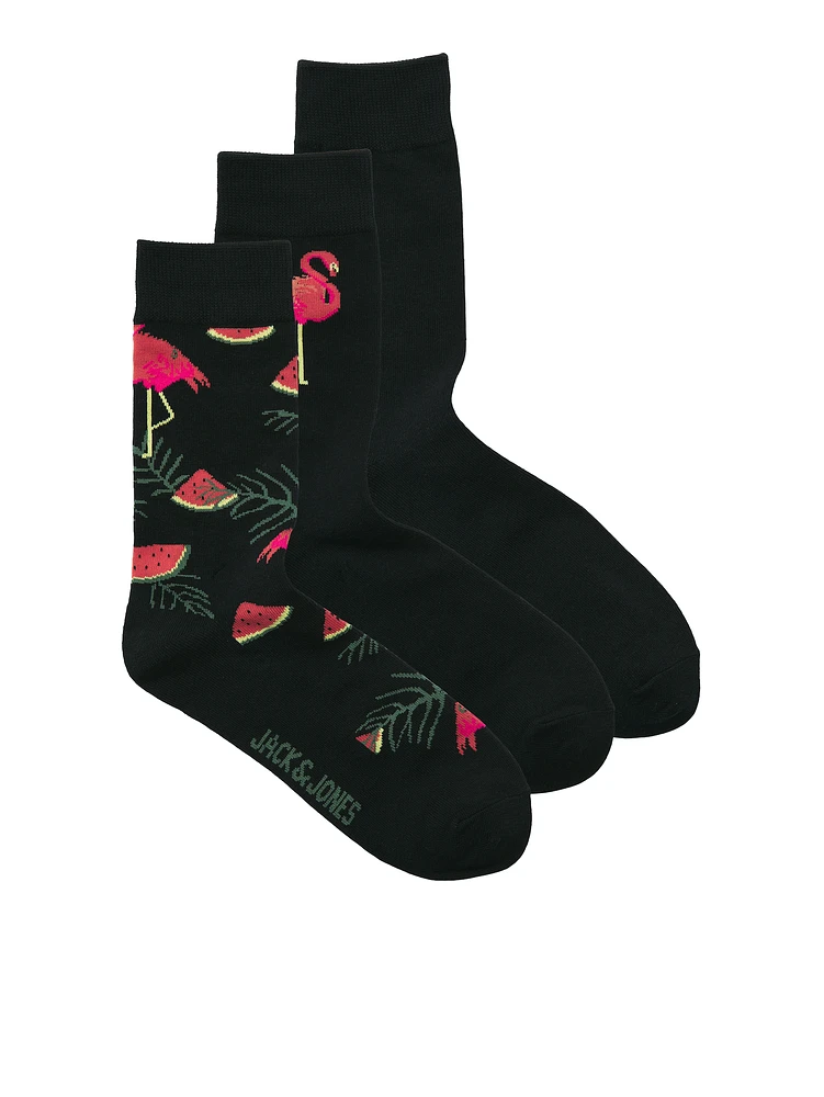 Pack of 3 pairs of Flamingo socks