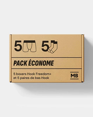Economy Pack: 5 regular Freedom+ boxers and pairs of socks