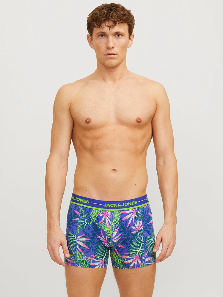 Pink Leaves short boxer shorts Blue and Green