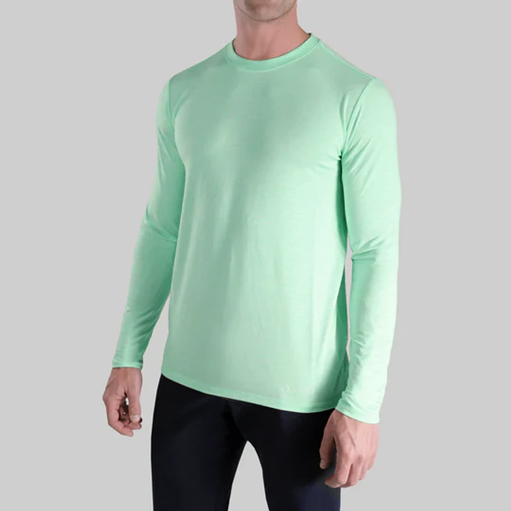 Luxury Heathered Mint Green Long Sleeve Sweater
