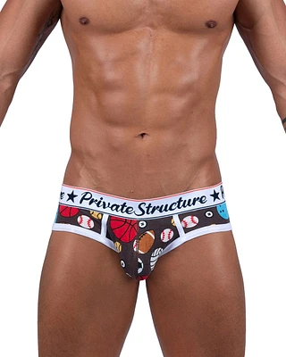 Slip Private Structure mini brief Ball Game brown
