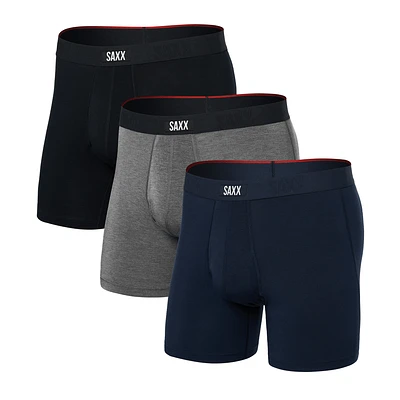 Pack de 3 boxers Vibe Xtra NOIR/GRIS FONCÉ CHINÉ/MARINE