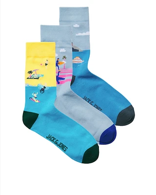 Pack de 3 paires de chaussettes Beach Landscape