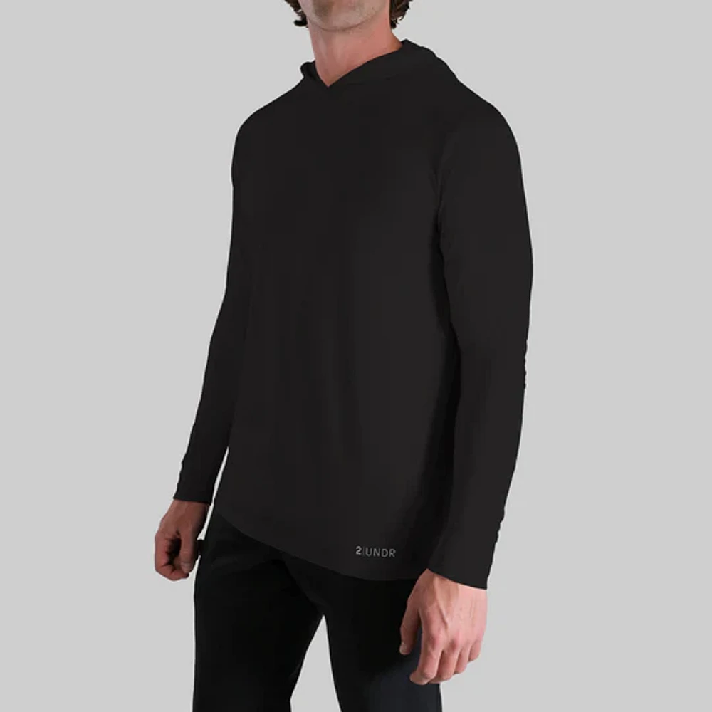 Luxury Black Long Sleeve Hooded Sweater