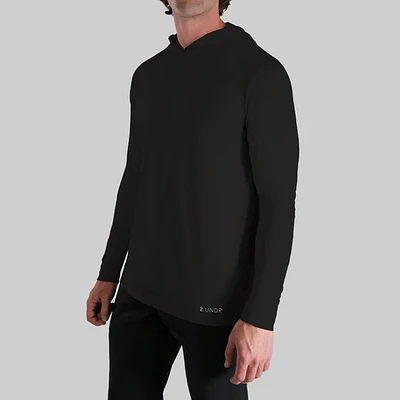Luxury Black Long Sleeve Hooded Sweater