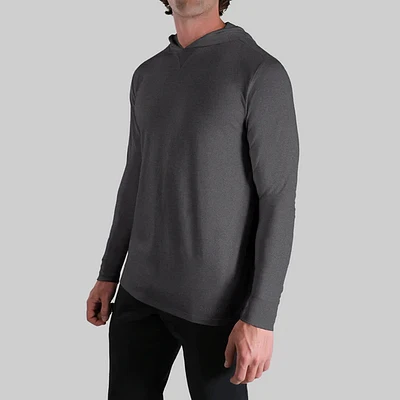 Luxury Charcoal Long Sleeve Hooded Sweatshirt