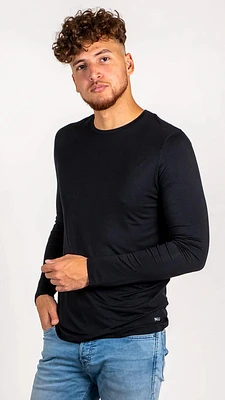 Chandail manches longues en bambou noir