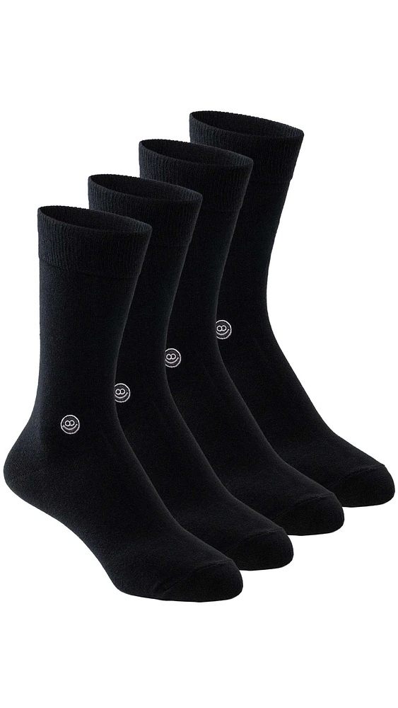4 pairs of mid-calf stockings: Black