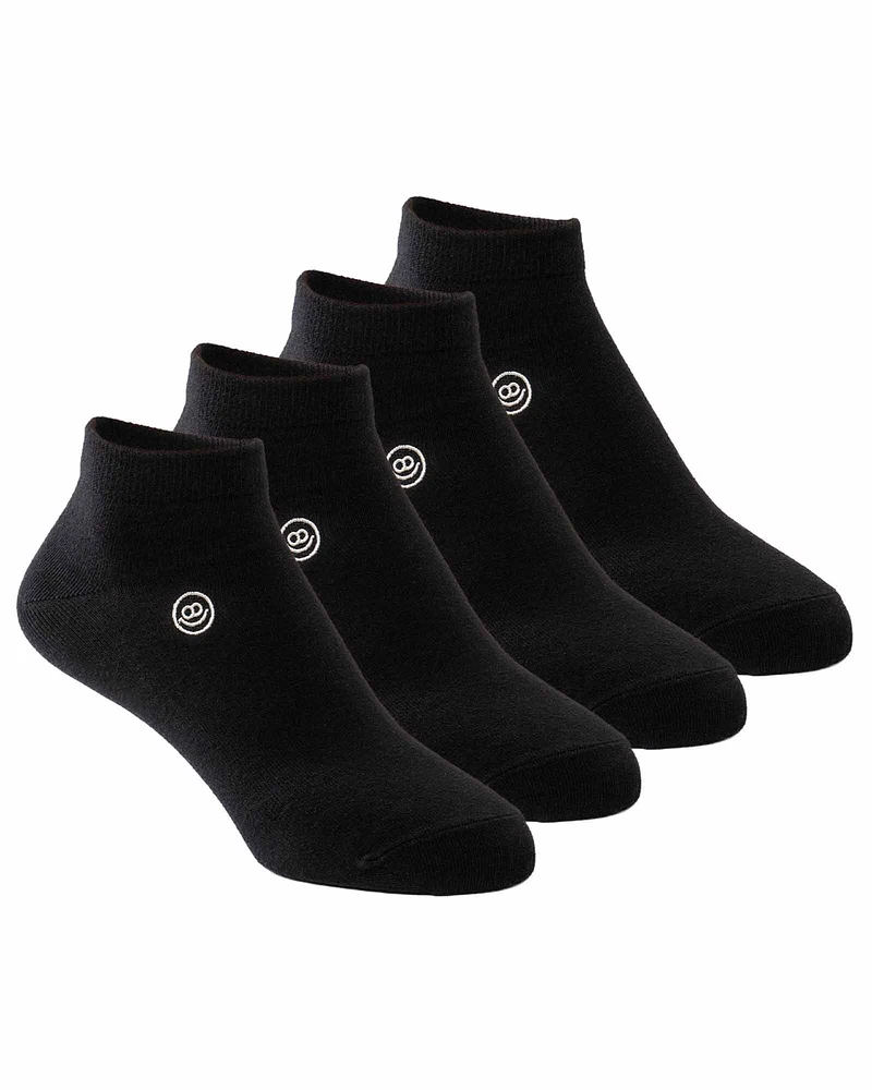 4 pairs of ankle socks: Black