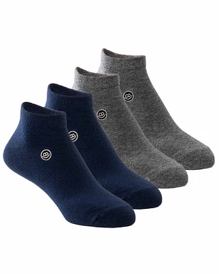 4 pairs of ankle socks: Navy & Charcoal