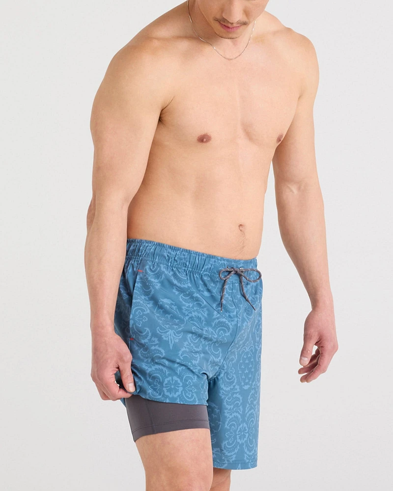 Short Multi-Sport 2N1 7" BROCART ANANAS-TAPISSERIE