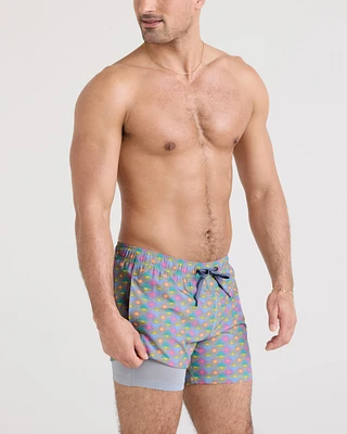 Oh Buoy 2in1 VOLLEY 5" Swimsuit RISE AND SHINE - TIDE BLUE