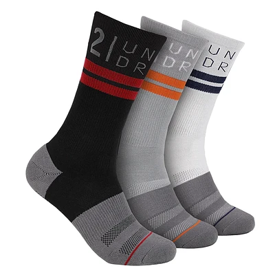 SPORT CREW SOCK 3 PACK -Black Grey White