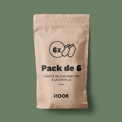 Hook Underwear :  6 packs de chaussettes courtes