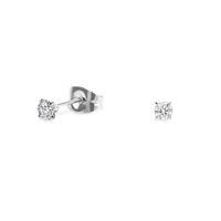 Boucles oreilles cz rond 3 mm acier inox