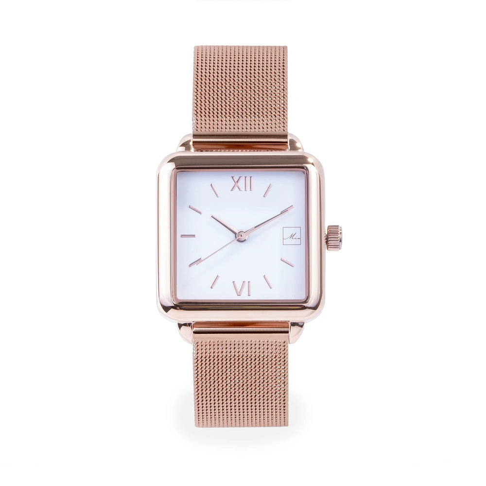 Montre carrée acier inox