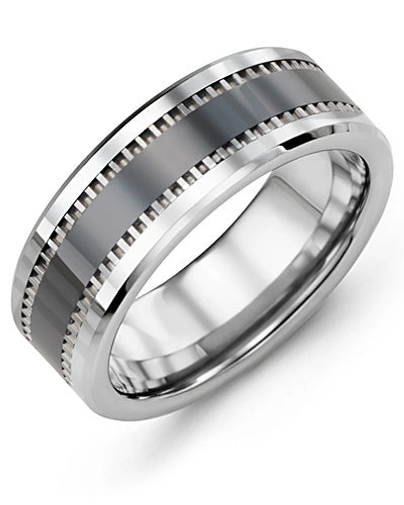 Mens Tungsten & Ceramic Band