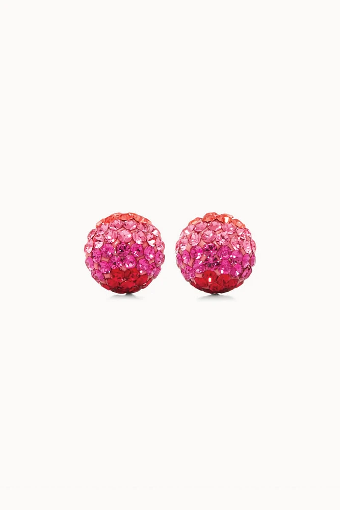 10mm Sparkle Ball Earrings- Prismatic Pink