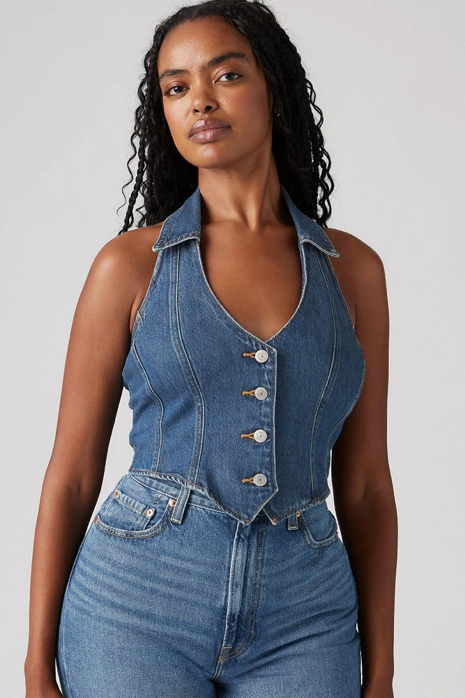 Bria Denim Halter Top