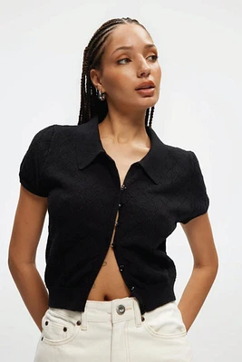 Diamond Polo Button Up
