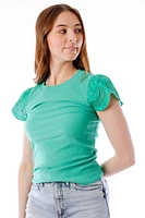 Eyelet Sleeve Top
