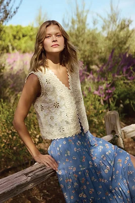 Floral & Lace Vest